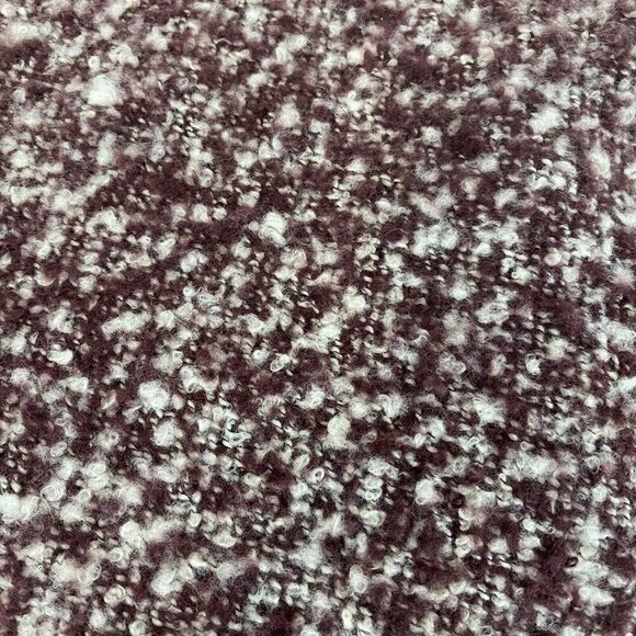 American Eagle Cozy Boucle Fringed Throw Blanket Burgundy White 36x72 Polyester - Picture 2 of 6